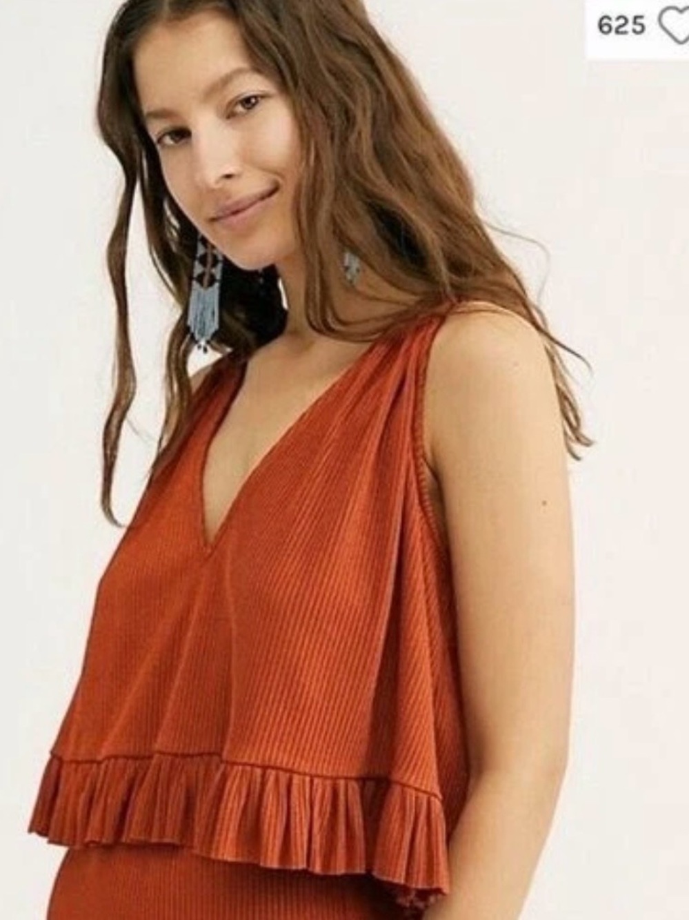 Free People no excuses cropped top in terracotta size M